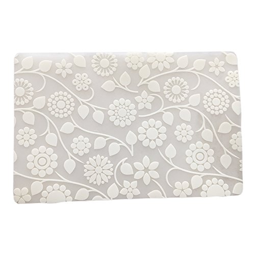 6 Pcs Simple Wipe Clean Placemats Set of 6 Placemat for Kitchen Dinner Table Place Mats Dining Placemats Plastic Waterproof, Wipeable, Translucent (Flower Shrubs)