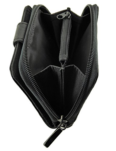 Ladies Small Compact Leather Purse with RFID Protection (Black) - Image 5