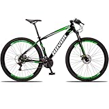Bicicleta Aro 29 Ravok Alumínio Freios a Disco com Suspensão (15, Preto e Verde)