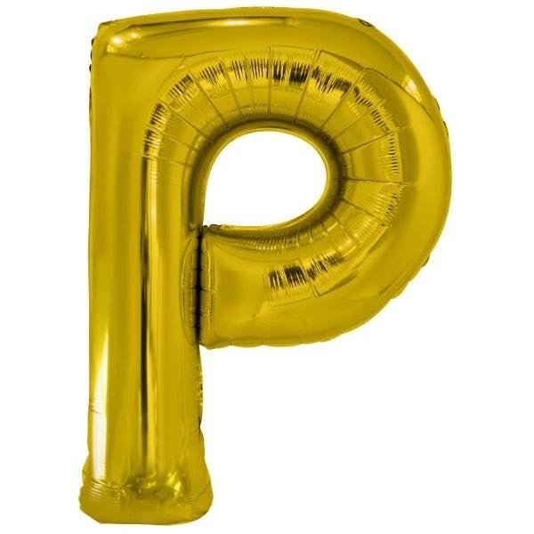 Amscan 9909591 9909591-Gold Buchstabe P SuperShape Folienballon-39, gold