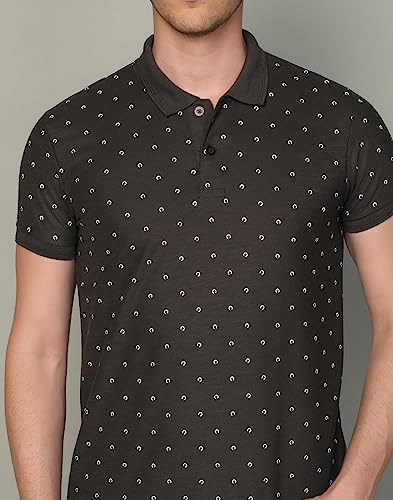 Image of INKKR Men's Printed Polo Neck Half Sleeve Multicolor T-Shirt