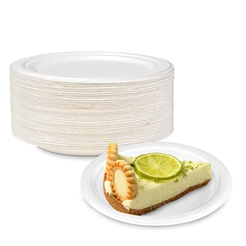 Cloud Restaurant Supplies [Sale: $14.90] 100% Compostable 7 Inch Heavy-Duty Plates [125 Pack] Eco-Friendly Disposable Sugarcane Paper Plates #TOP2