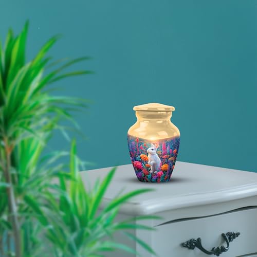 Image of Rabbit Urn - Keepsakes Urn for Ashes - 3 Inch - Pack of 4 - Cremation Urns Human Ash - Decorative Urns for Male & Female Ashes - Unique Urns