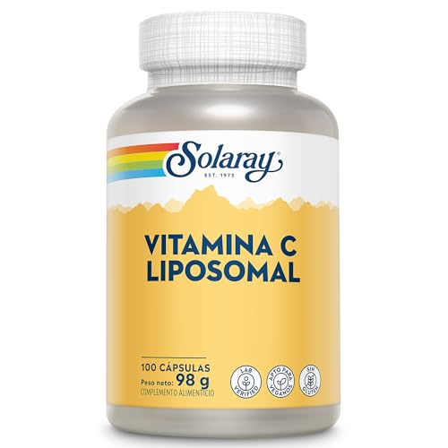 Solaray Vitamina C Liposomal 500 mg – 100 Cápsulas Veganas – Fórmula de Vitamina C de Alta Absorción Para Hombres y Mujeres – Verificado en Laboratorio