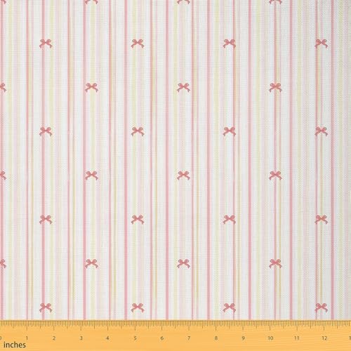 Tissu au mètre kawaii imprimé nœud de 184x150cm idéal pour tapisserie et projets de bricolage