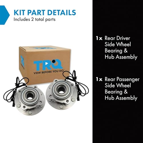 Image of TRQ 2 Piece Rear Wheel Bearing & Hub Assembly Set with ABS Sensor Compatible with 2012-2015 Nissan Armada
