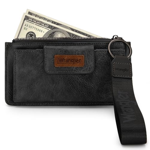 Image of Montana West X Wrangler Wallet for Women Ladies Female Card Cases & Money Organizers Wristlet with Wallet Large Clutch with Coin Purse Smooth Zipper and Rfid Lining