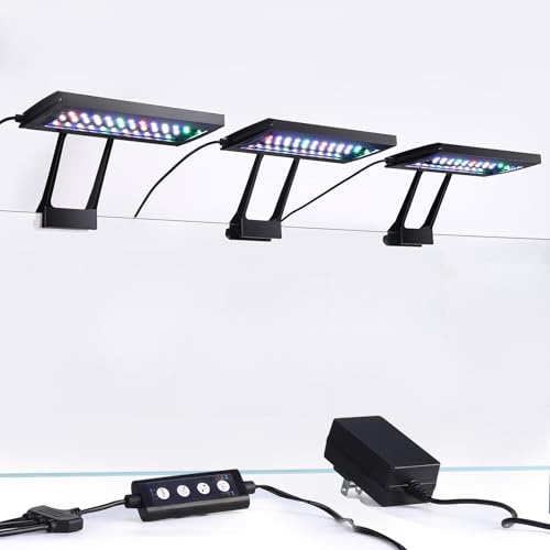 hygger Clip On Aquarium LED Light with Multi-Channel Controller, Fish Tank Light 24/7 Lighting Sunrise-Daylight-Moonlight and DIY Mode, Adjustable Timer/Brightness Light 7 Colors for Freshwater (3)
