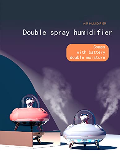 Faxiang Cool Mist Humidifier, 400Ml Desktop Ufo Humidifier,Cute Ufo Double Spray Humidifier With Colorful Lights,Adjustable Mist Modes, For Bedroom, Home, Office, Super Quiet #TOP2