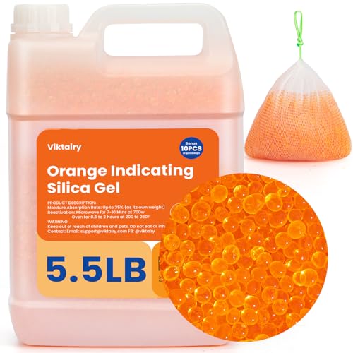Viktairy 5.5 LBS Premium Color Indicating Reusable Silica Gel
