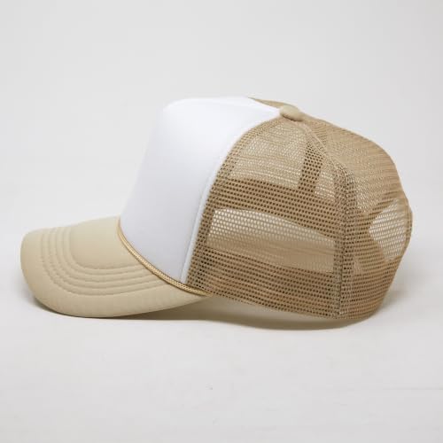 Image of Funky Junque Blank Mesh Foam Lightweight Snapback Trucker Hat | Lightweight Foam Trucker Hat with Breathable Mesh Back, Golf Beach and Street Style, Trendy Trucker Hats for Men