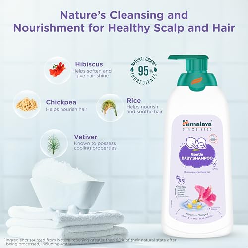 Image of Himalaya Gentle Baby Shampoo 600ml | No Tears formula | Cleanses, softens and nourishes baby's hair (Pack of 5)