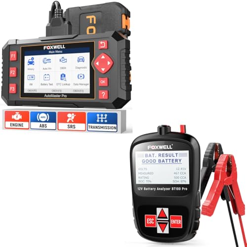 FOXWELL NT604 Car Scanner ABS SRS Transmission with FOXWELL BT100 Pro Car Battery Tester