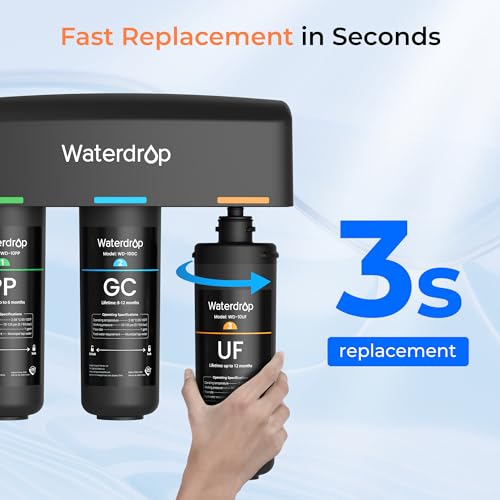 Image of Waterdrop WD-10UF Under Sink Water Filter, Replacement for Waterdrop WD-TSA-UF 3-Stage Ultra-Filtration Under Sink Water Filter System, 12 months, 1 Pack