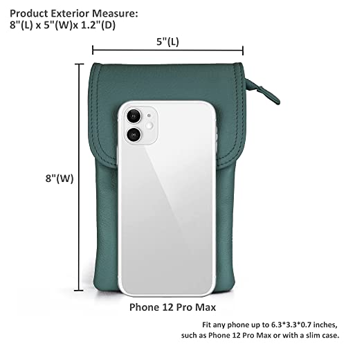 Image of befen Genuine Leather Small Crossbody Bags for Women Cell Phone Bag Cross Body Purses,Silver Zipper