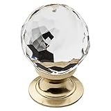 Baldwin Estate 4318.030 Swarovski Crystal Round Cabinet Knob in Polished Brass, 1.19' Diameter