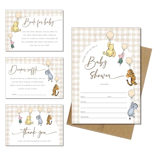 ONDORY Set of 20 Classic Winnie Invitations Baby...