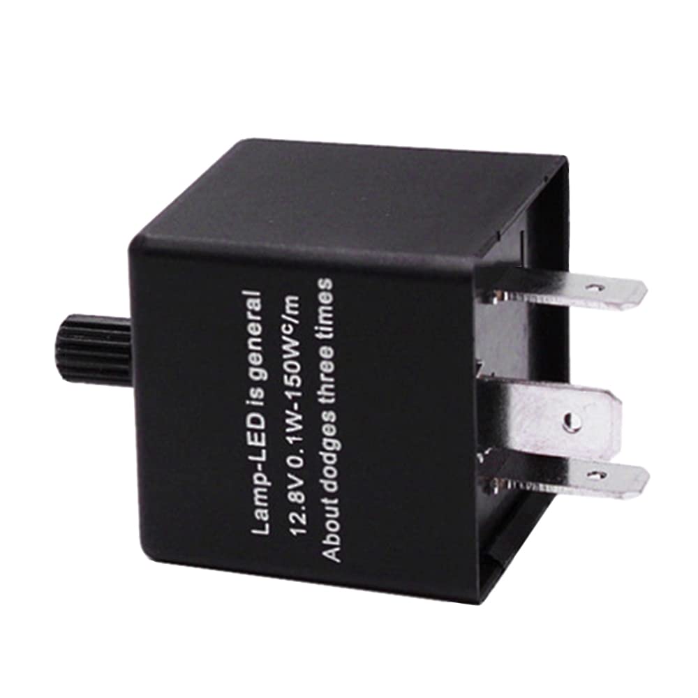 Electronic LED Flasher Relay CF13-KT 3Pin Indicator Flasher Relay Adjustable 12V Flasher Relay Unit for Car Vehicle Motorcycle LED Turn Signal