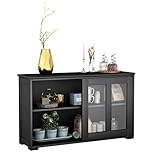 【Durchsichtige Glastür & verstellbares Regal】 Der Schrank besitzt eine transparente Tür mit gehärtetem Glas, sodass auch das Innere des Schranks toll inszeniert wird. Das Regal im Schrank kann angepasst werden,sodass sie Objekte unterschiedlicher Höhe darin platzieren können.