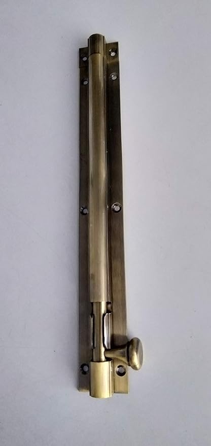 Antique Brass Finish Heavy-Duty Slide Bolt Latch | 18-Inch | Durable Door Security Lock for Home & Office (18 inch)-image-49