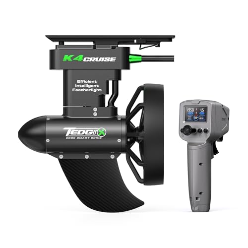 Tedgix K4C Motor for SUP & Kayak 400W Brushless Underwater Thruster Wireless Remote with Cruise Control Electric Fins for Paddle Board Boost Fin for Canoe & Inflatable Boat K4 Upgraded Version