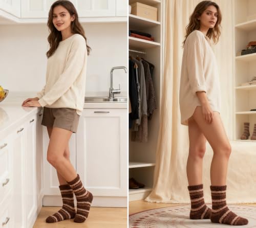 Image of Fuzzy Socks for Women Fluffy Cozy Slipper Socks Fall Halloween Socks Gifts