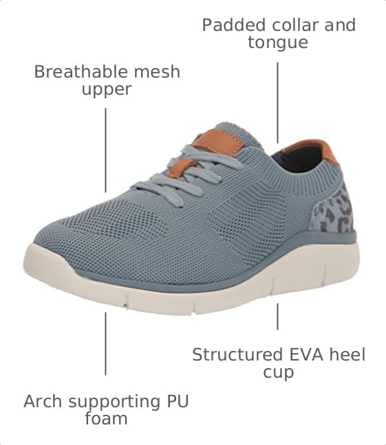 Image of Propet Womens Sachi Leopard Print Lace Up Sneakers Shoes Casual - Blue