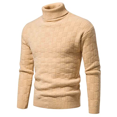 Muscularfit Sweater for Men Slim Fit Lightweight Knit Pullover Sweaters Solid Causal Turtleneck Sweater Thermal Knitwear Fall