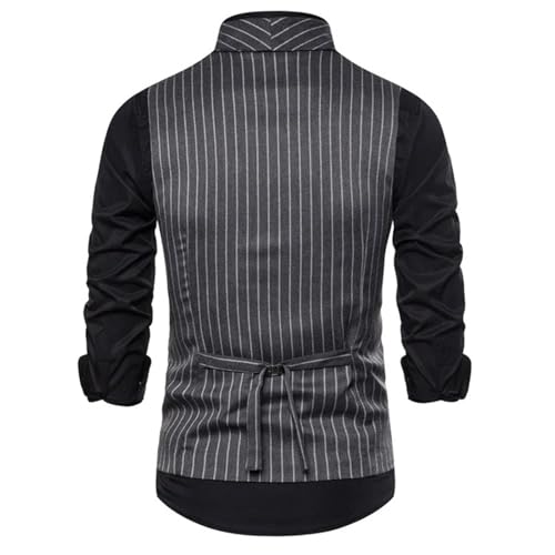 Men's Double Breasted Formal Waistcoat – Striped Plaid Sleeveless Suit Vest For Business & Casual Wear4