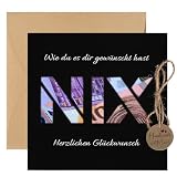 Thboxes Confezione regalo in denaro con busta, divertente NIX biglietto di auguri in denaro per Natale, compleanno, matrimonio, vacanze, viaggi, soldi, regali per uomini e donne