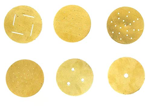 Image of M.R. Chakli Press Maker Sevanazhi /Sevai Nazhi /Idiyappam Maker Machine Brass with 6 Different jalis, Making sev Gathiy etc.