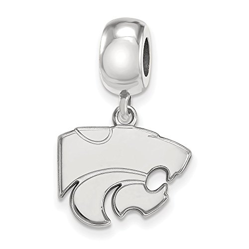 Kansas State Bead Charm Small (1/2 Inch) Dangle (Sterling Silver)
