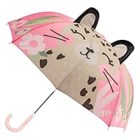 Stephen Joseph Kids' Pinch Free Umbrellas for Rain Children's Pop Up Umbrella, Leopard