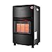 HOME UK Keramik Gasheizofen 4,2 KW Heizgerät Gasheizung Gasheizer Infrarot inkl. Gasschlauch und Druckminderer Set, 3 Heizstufen, Gasflasche, 4200 W, Kippschutz, für Camping Wohnzimmer