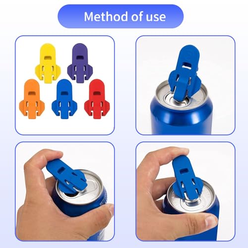 Vusmer Easy Can Opener Rings 6pcs Safety Ring Pull Can Openers Manual Can Covers Can Lids Can Top Ring Opener Tool for Cola, Soda, Beer, Drinks(6 Colors) - Image 3