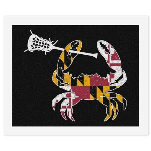Maryland State Flag Crab Lacrosse Paint by Numbers for Adults Beginner DIY Painting by Numbers Kits Wall Art for Home Office Decor