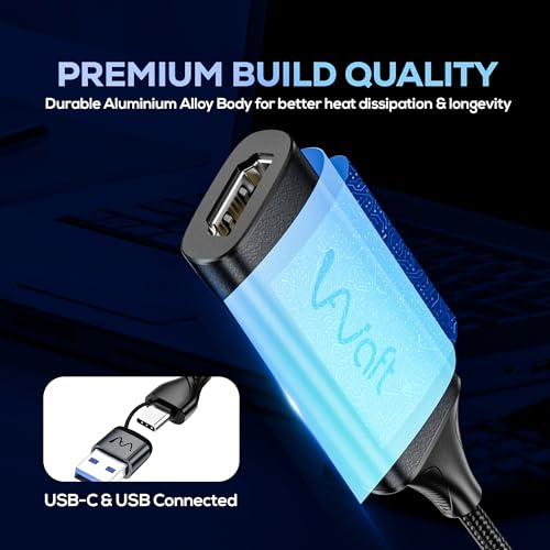 AIWaft 4K HDMI Video Capture Card | Full HD 1080p 60FPS Streaming & Recording | Portable Capture Device for Gaming, Broadcasting & Live Streaming |... - Image 6