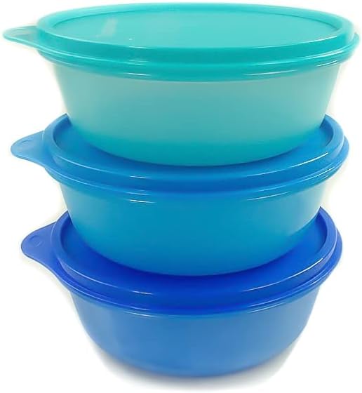 TUPPERWARE Ciotole Multiple (3) 600 ml Blue Oscuro + Blue + Turchese Scatola