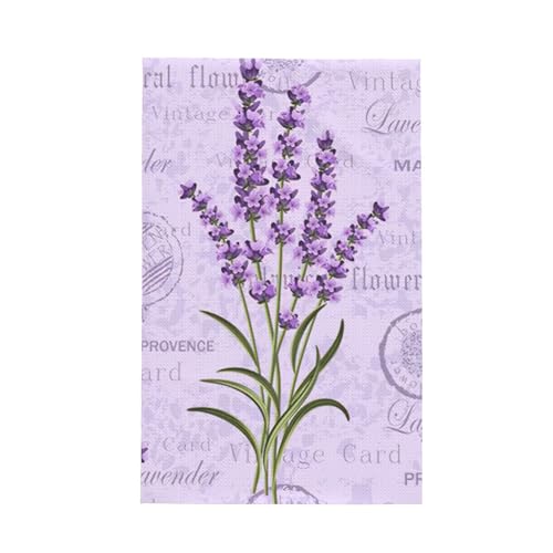 JEJEA Toallas de cocina de tejido gofre con estampado de lavanda, absorbentes, de secado rápido, esenciales para el hogar