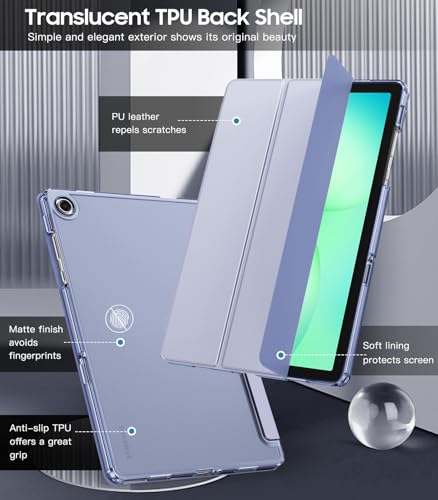 Image of TiMOVO Soft Case for Samsung Galaxy Tab A11+ /A11 Plus 11 inch 2026, Lilac | Fit for SM-X230 /X236 /X238, Slim Soft TPU, Translucent Frosted Back, Auto Wake /Sleep