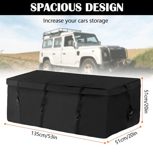 Dachbox Auto, Auto Heckbox Gepäckträgertasche,Transportbox,Gepäckträger für Anhängerkupplung,135 * 51 * 51CM Faltbare dachbox Dachgepäcktransporttasche Wasserdicht Transporttasche für alle Autos