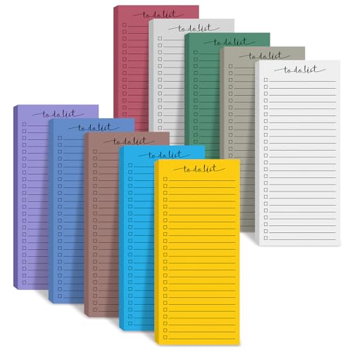 Image of Censen 10 Pack 500 Sheets to Do List Notes Daily Checklist Notepad with 50 Sheets Undated Memo Pad Color Block Shopping List Weekly Plan Notepad Organizer Planners(Assorted Color,Lined)