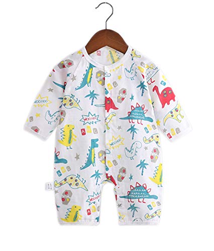 Kihatwin Long Sleeve Jumpsuit Kimono, Baby Japanese Pajamas Romper Clothes(0-12Months) Button Bodysuit Sleeper 6-9 Months Small Dinosaur