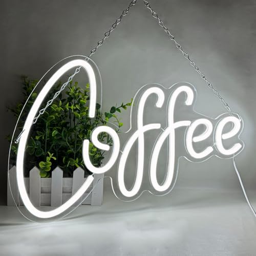 Image of Coffee Neon Sign Led Coffee Sign for Wall Decor, USB Powered Neon Signs for Cafe Bar Wall Decor Cafe Restaurant Shop Window Kitchen