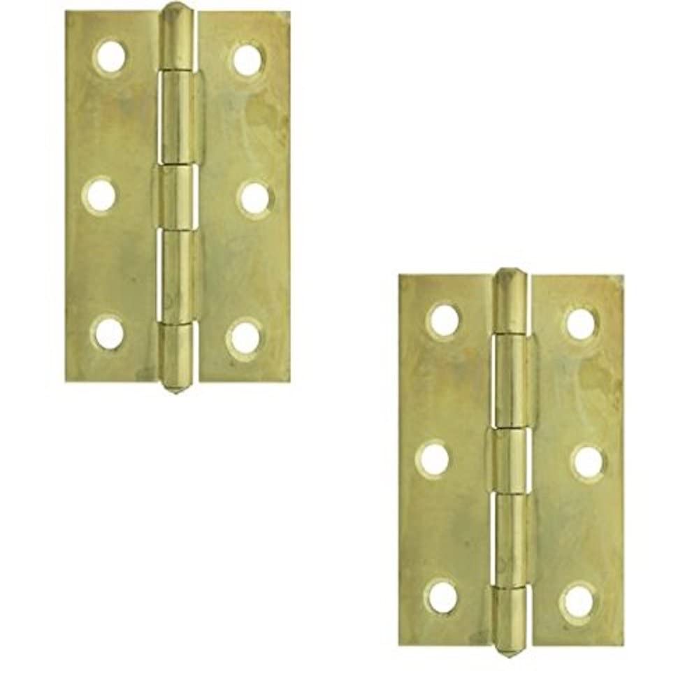 Merriway Brass Bh03834 (2 Pcs) 63Mm (2.1/2 Inch) Eb Steel Narrow Utility Hinge Plated - Pack Of 2 Pieces