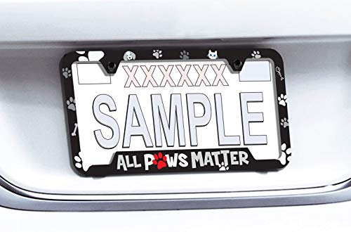 Baron Jewelry Dog Lovers Plastic License Frames Pawprints Dog Bones And More (All Paws Blk/Red) #TOP4