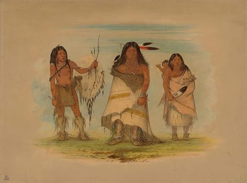 Cuadro decorativo Camanchee Chief George Catlin impresión óleo 60x90cm