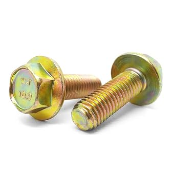 50 Pieces M8-1.25x25 Class 10.9 Hex Flange Bolts Screws UNC Coarse Full Threads Zinc Yellow