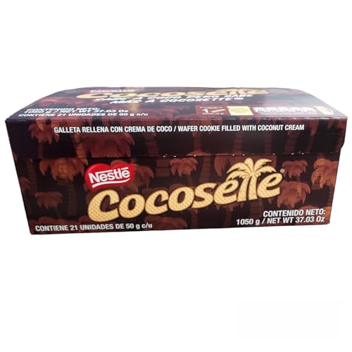 Universabor Galleta Cocosette Rellena con Crema De Coco, El Original, Exquisito Cocosette Venezolano Por Caja De 21 Unidades, Contenido Neto 1050 Gr. 21 Porciones Por Envase Individual