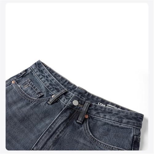 Men Srping Loose Tapered Jeans Vintage Denim Pants Plus Size Trousers Blue 322